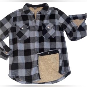 Eddie Bauer Flannel Jacket with Sherpa inside lining! Size 10-12! EUC/NWOT